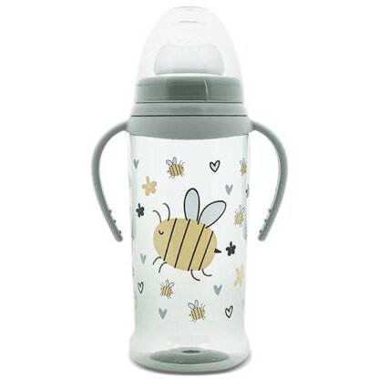 Biberon Anticurgere cu Clips si Tetina Lata Protejeaza Gingiile 6 Luni+ 360Ml My Friend Iceberg Green