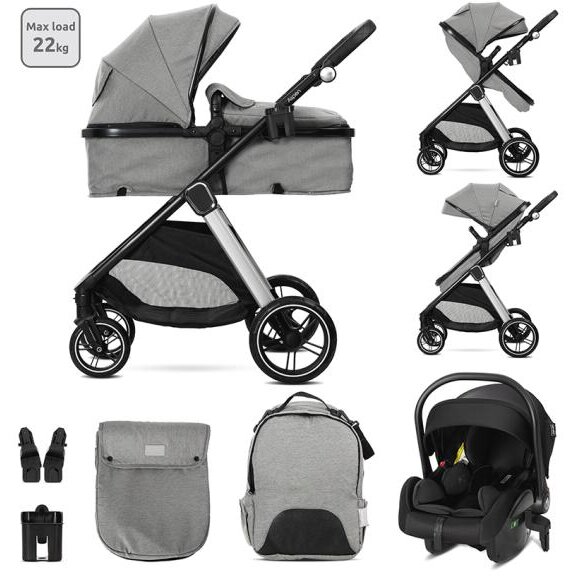 Oferte la Carucior Set 3 in 1 Aspen pana la 22 Kg Gri