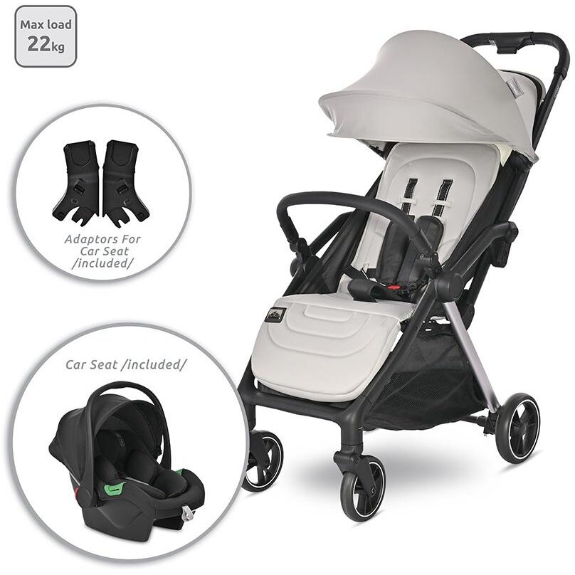 Oferte la Carucior Set 2 in 1 Autofold Loret Cosulet Auto Inclus pana la 22Kg Grey