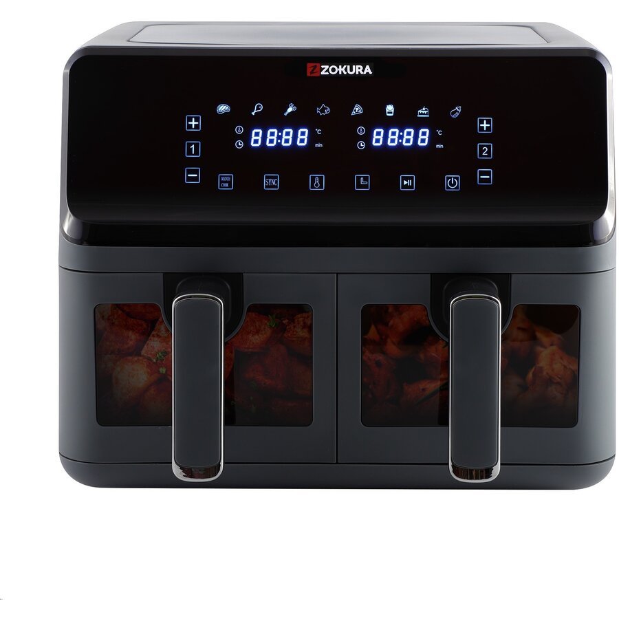 Oferte la Friteuza Dubla cu Aer Cald 8L 1350+1350W Gri Inchis