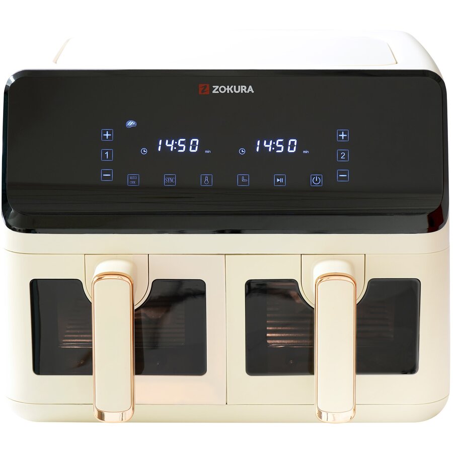 Oferte la Friteuza Dubla cu Aer Cald 8L 1350+1350W Bej