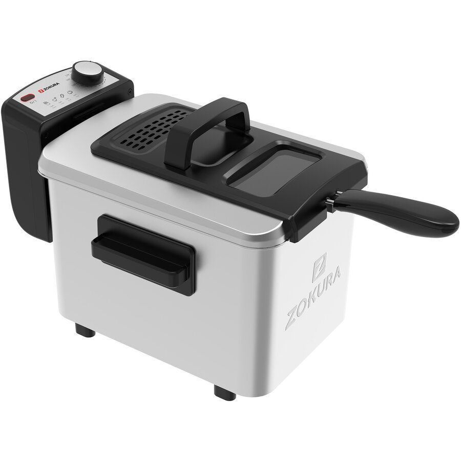 Friteuza cu Filtru de Ulei 4L 2200W Argintiu-Negru