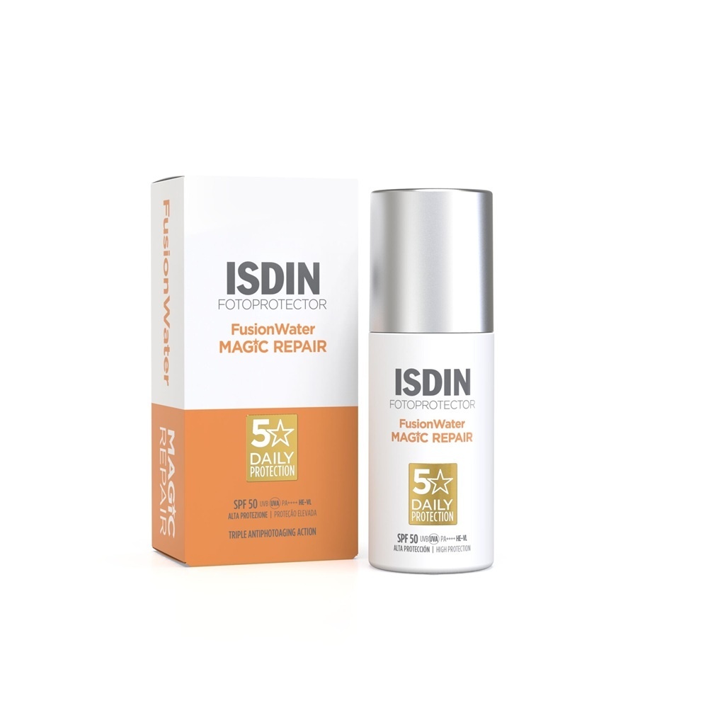 Oferte la Crema de fata cu protectie solara SPF50 Fotoprotector Fusion Water Magic Repair Isdin, 50 ml