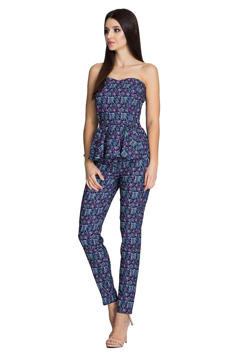 Oferte la Set pantaloni lungi si bluza corset -  model M606 - bleumarin - poliester