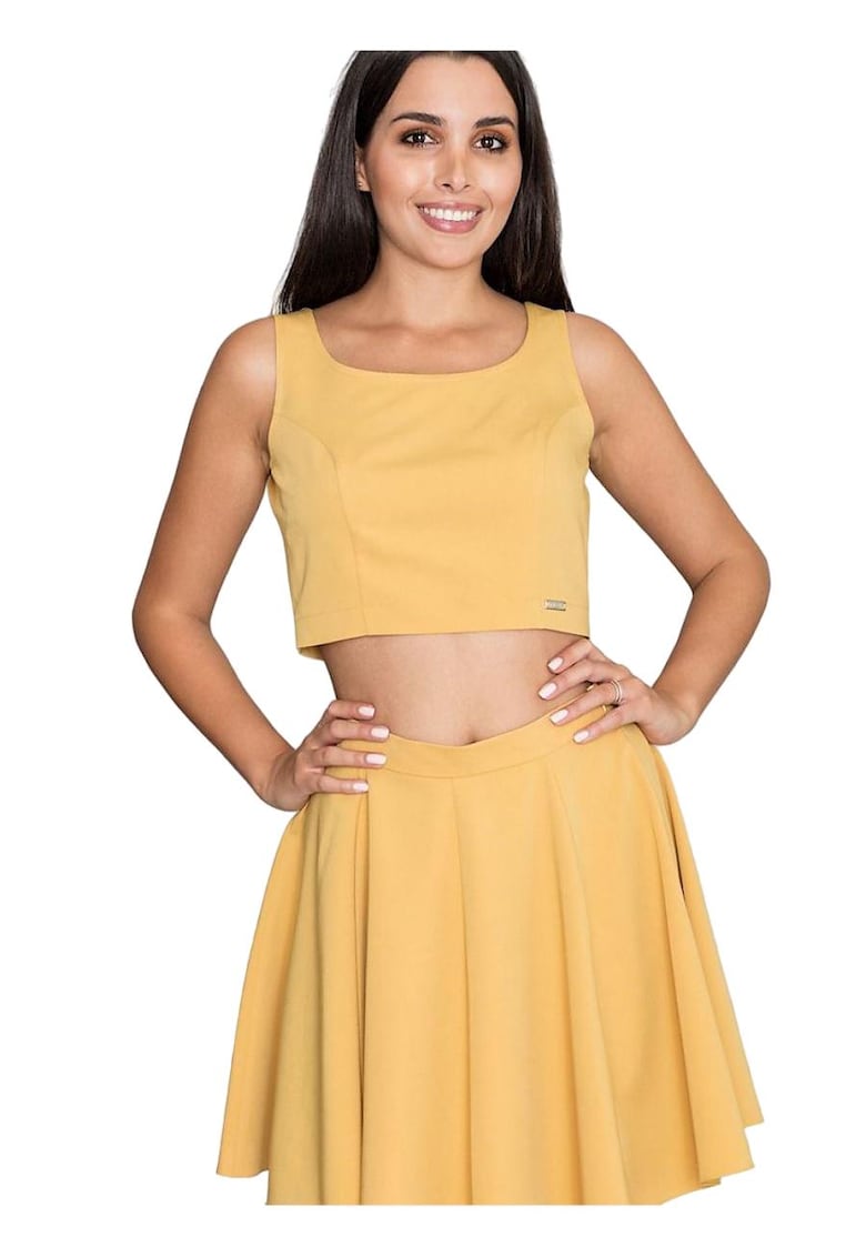 Oferte la Set top + fusta  Galben poliester viscoza