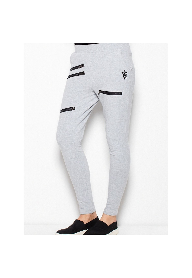 Oferte la Pantaloni sport  mulati - cu talie joasa - gri - bumbac 95% elastan 5% -