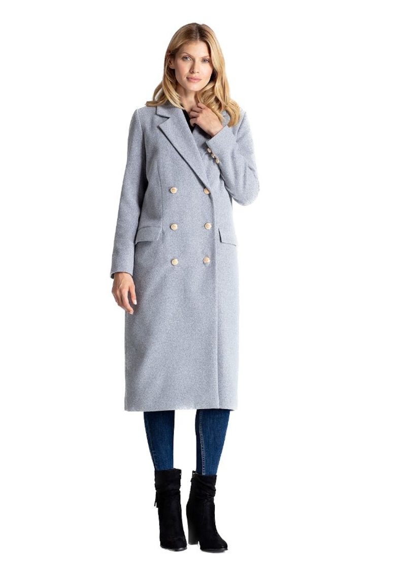 Geaca de dama din lana Saberis M681 gri - Gri