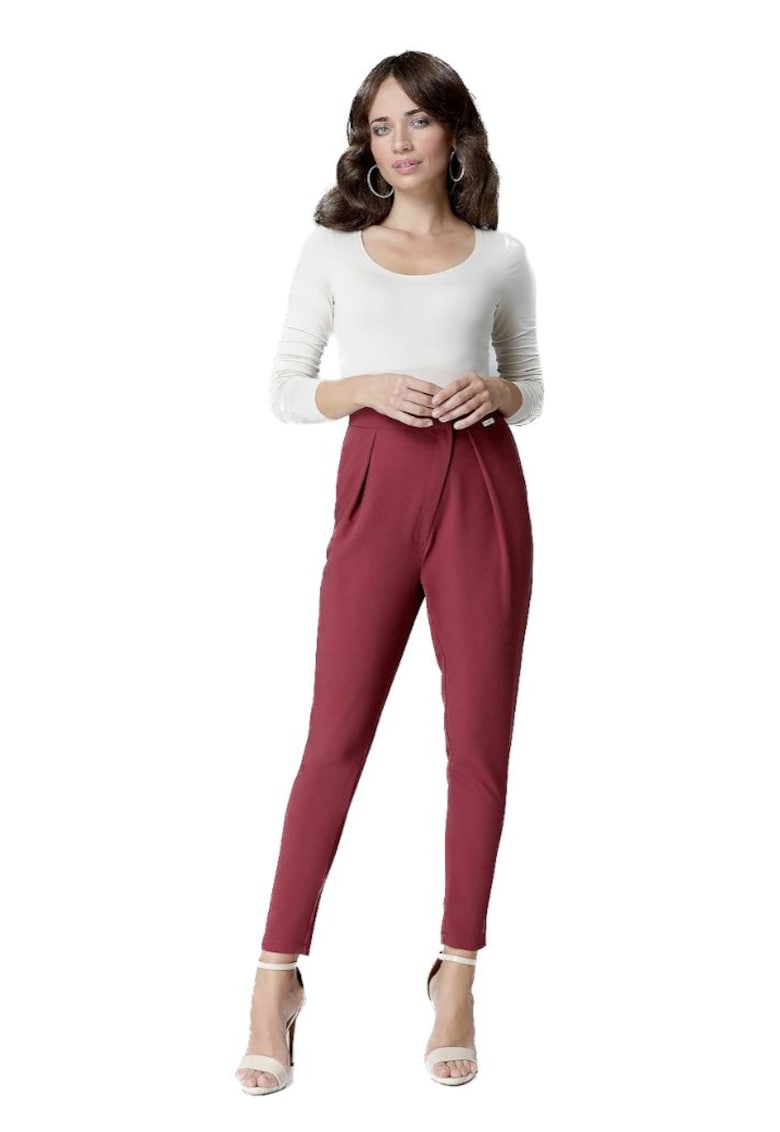 Oferte la Pantaloni eleganti de dama -  Asse - rosu - Rosu