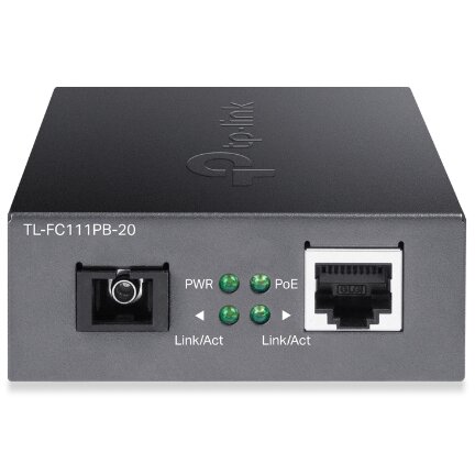 Oferte la Media Convertor WDM FC111PB-20 1x 10/100Mbps RJ45 Port cu POE 802.3af 1x 100Mbps SC Fiber Port pana la 20KM Negru
