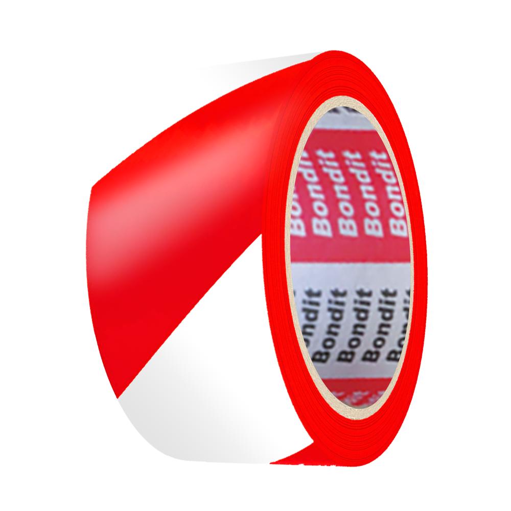 Oferte la Banda adeziva de marcare Bondit, 2 culori, rosu/alb, 50 mm x 25 m 