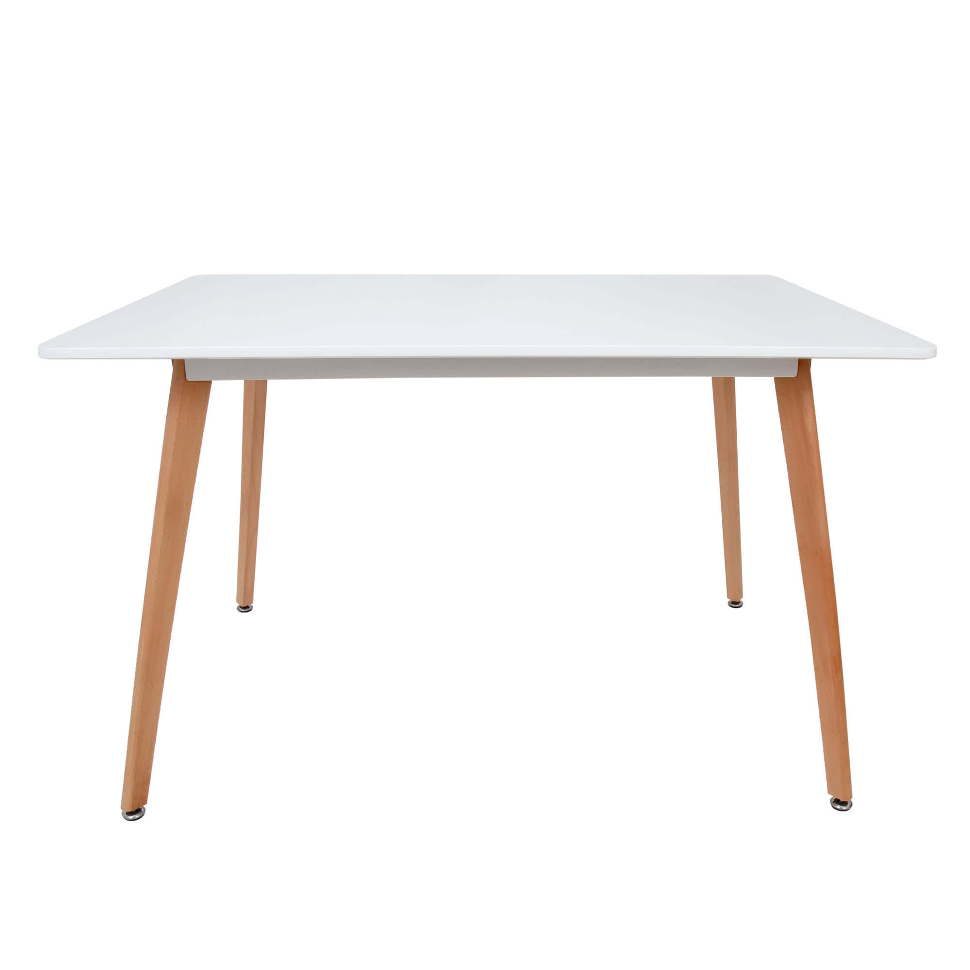 Oferte la Masa living Celia, blat din MDF vopsit, picioare lemn de fag, alb, 120 x 80 cm