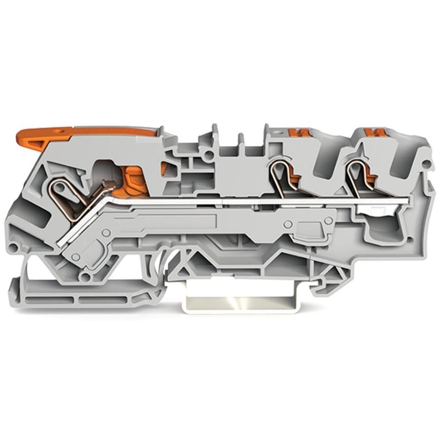 Oferte la Clema sir Wago 2106-5301, 3 conexiuni, 6 mm, gri, TopJobs Clamp / buc