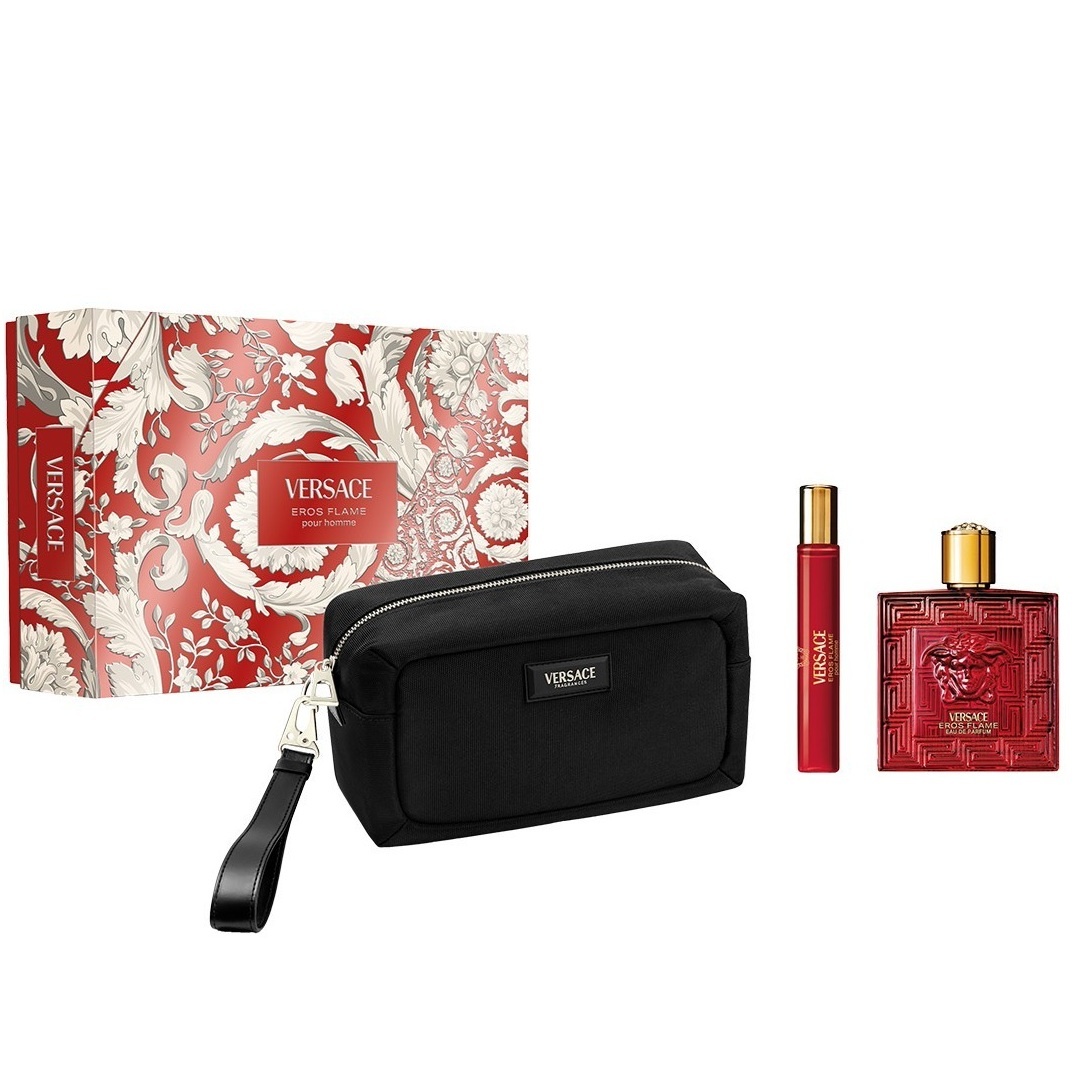 Oferte la Set Cadou Versace Eros Flame (Concentratie: Apa de Parfum, Gramaj: 100ml+10ml+bag)