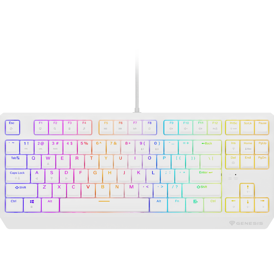 Oferte la Tastatura Gaming cu Fir Thor 230 TKL Iluminare RGB Layout US Alb