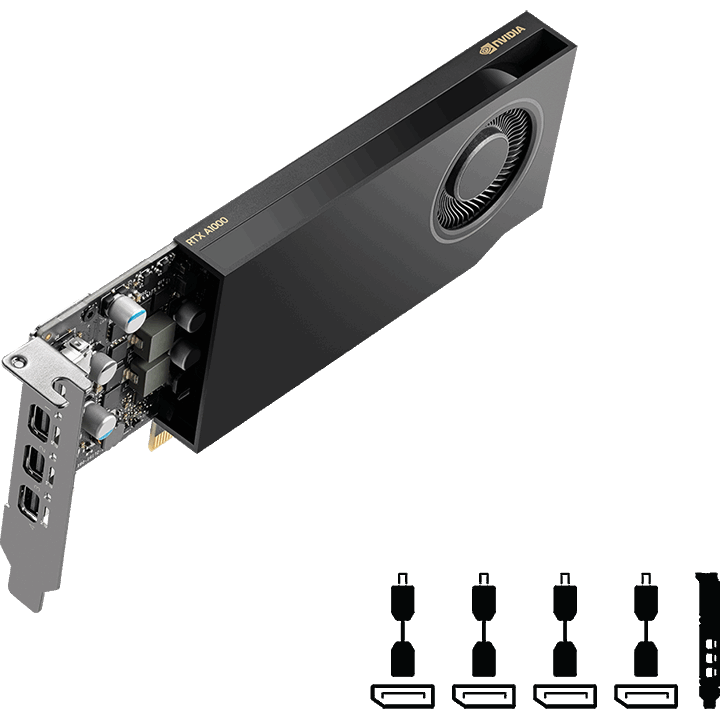 Placa Video A1000 PNY RTX 8GB 4xmDP incl. Adapter Low Profile
