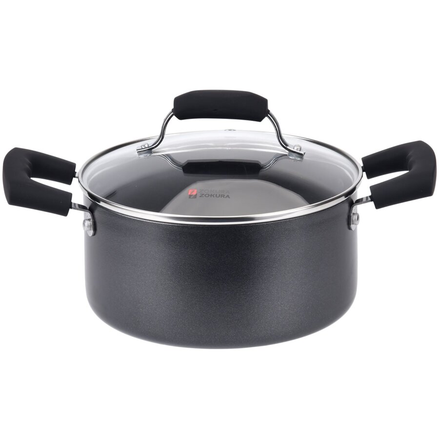 Oferte la Cratita cu Capac de Sticla Primary Z1074 Aluminiu 2.8L Diametru 20CM Negru
