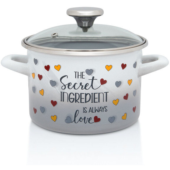 Oferte la Oala cu Capac de Sticla Secret Ingredient  Email 1.9L Diametru 16CM Alb