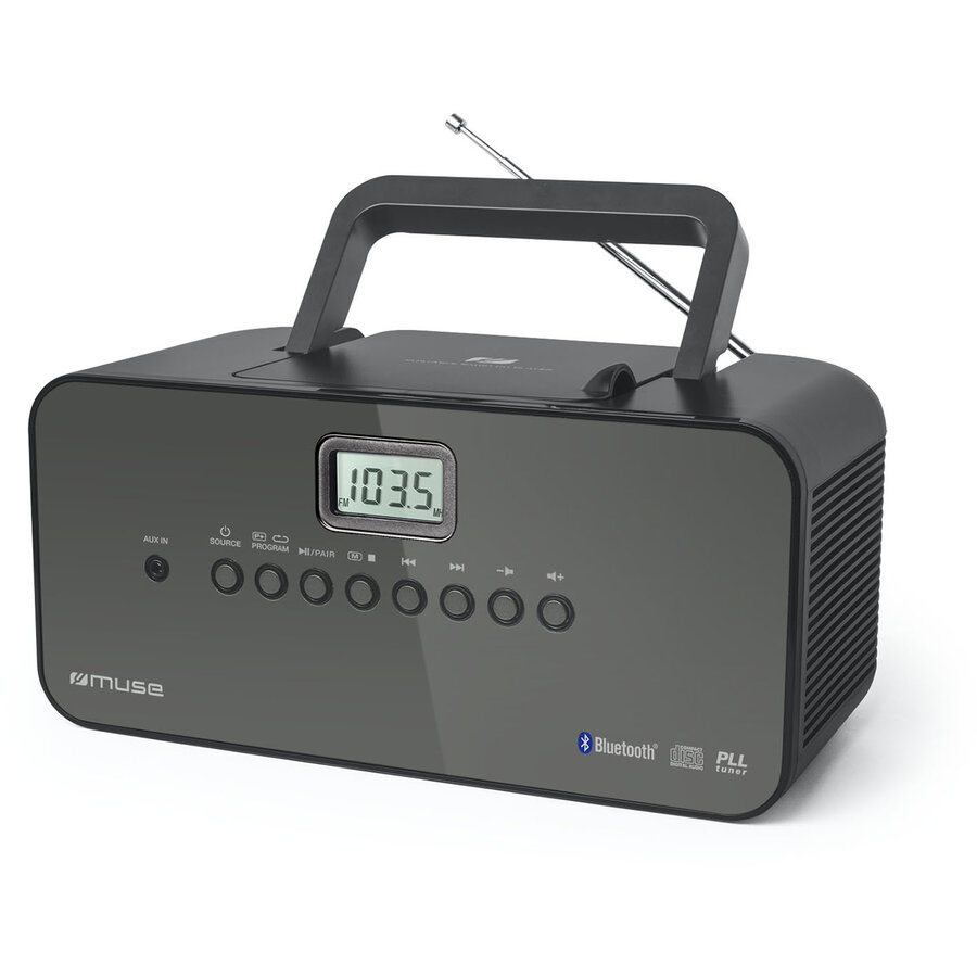 Oferte la Sistem audio Portabil MUSE M-22 BT, Bluetooth, Display LCD, CD-Player, Radio, AUX-in, Negru