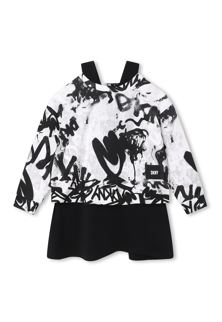 Oferte la Set de bluza cu imprimeu si rochie - 2 piese - Alb/Negru