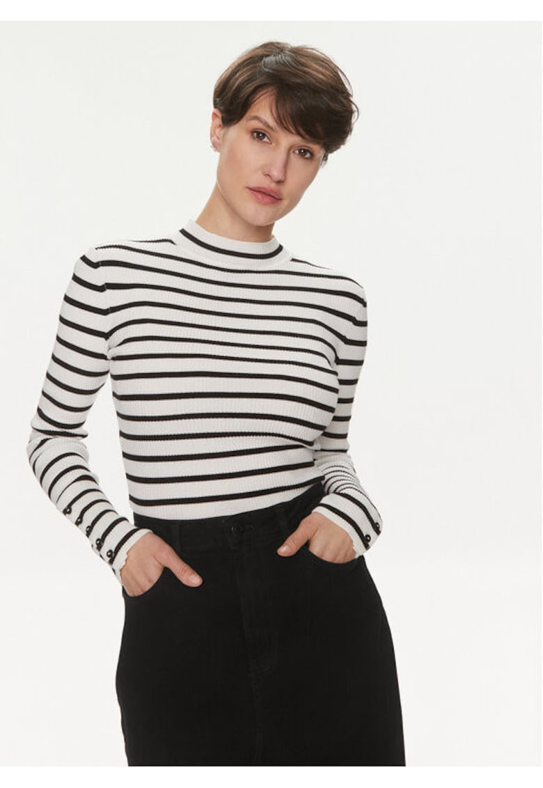 Pulover dama - 303917364 - Viscoza/Poliamida - Alb - Alb