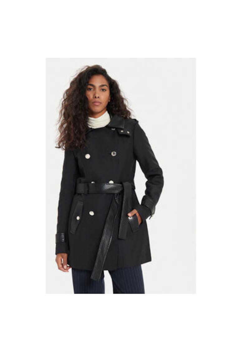 Trench dama - 304480034 - Poliester/Bumbac - Negru - Negru