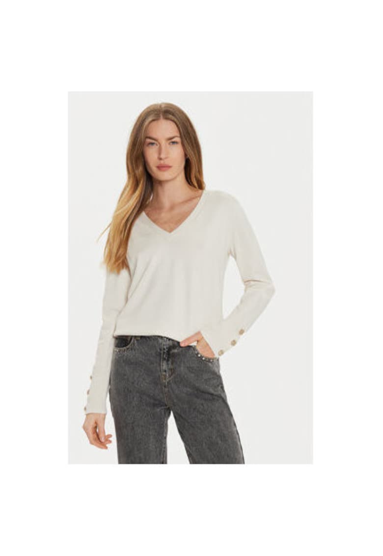 Pulover dama - 304482410 - Viscoza/Poliester/Poliamida - Bej - Bej