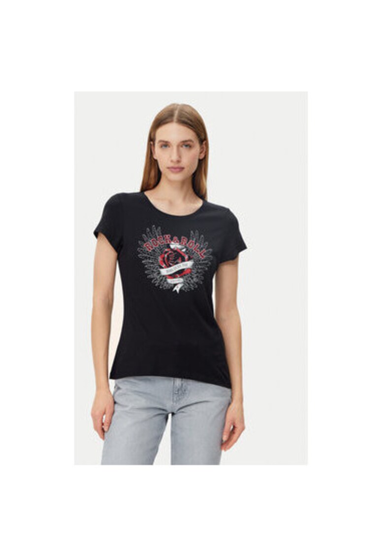 Tricou dama - 305252944 - Bumbac - Negru - Negru