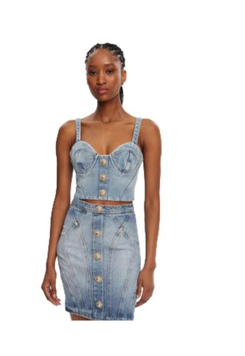 Oferte la Top dama DF1AA345DE53 -  Bumbac/Elastan - Albastru