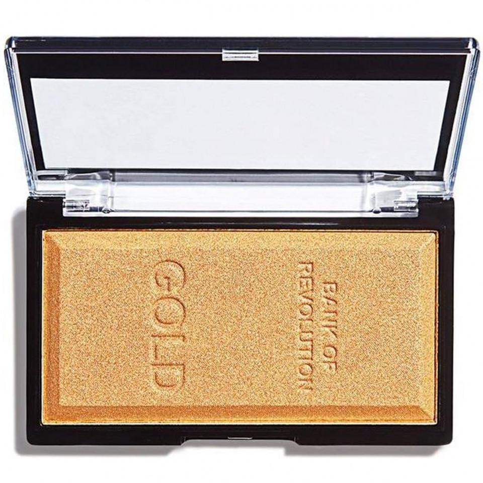 Oferte la Iluminator compact Makeup Revolution, Ingot Highlighter (Gramaj: 12 g, Culoare produse: Gold, Concentratie: Iluminator)