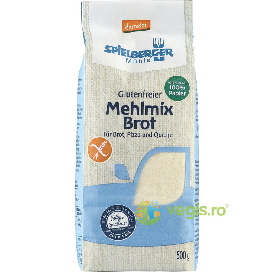 Oferte la Mix de Faina Demeter pentru Paine, Pizza si Quiche fara Gluten Ecologic/Bio 500g