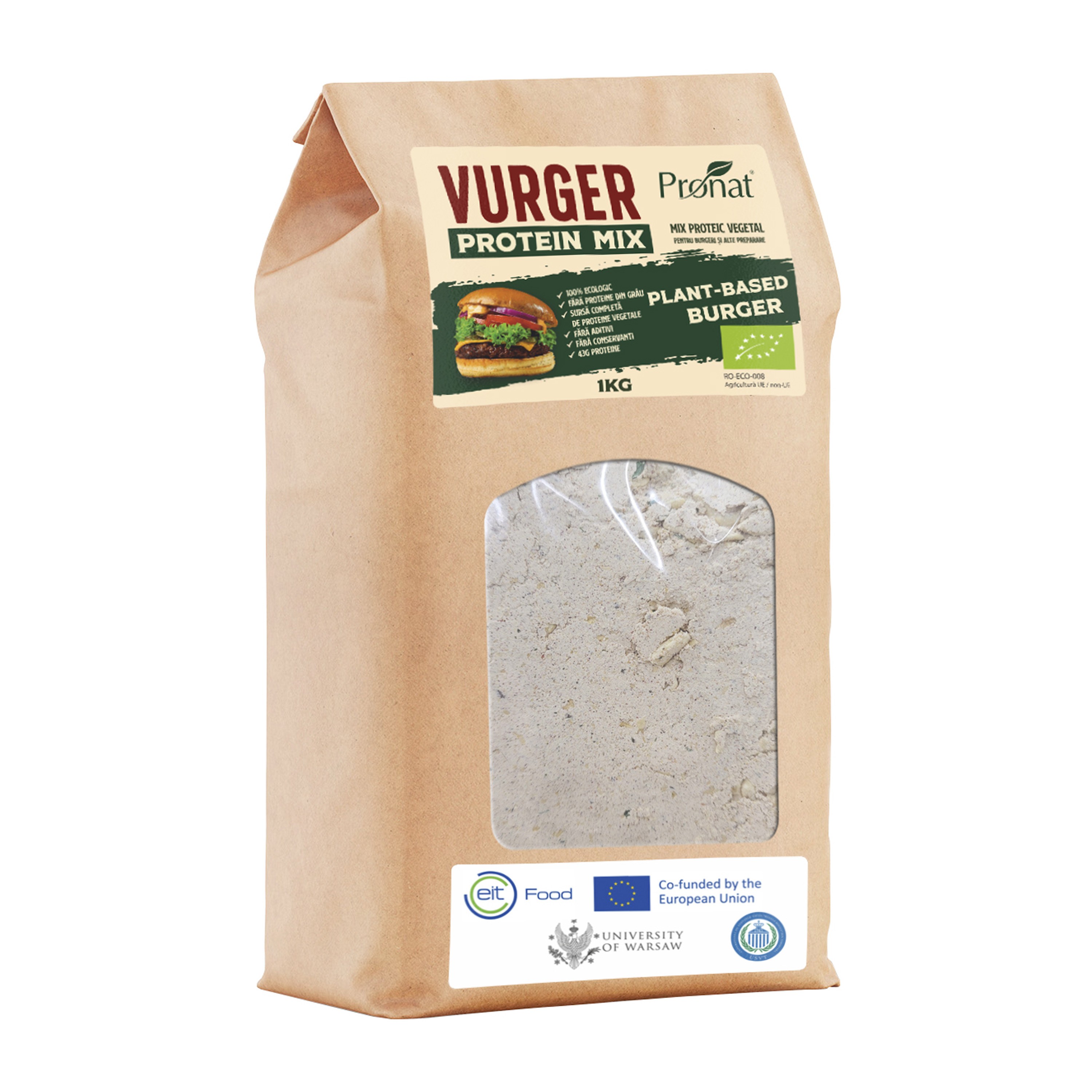 Oferte la Vurger - Mix proteic vegetal bio ideal pentru burgeri și alte preparate, 1kg Pronat