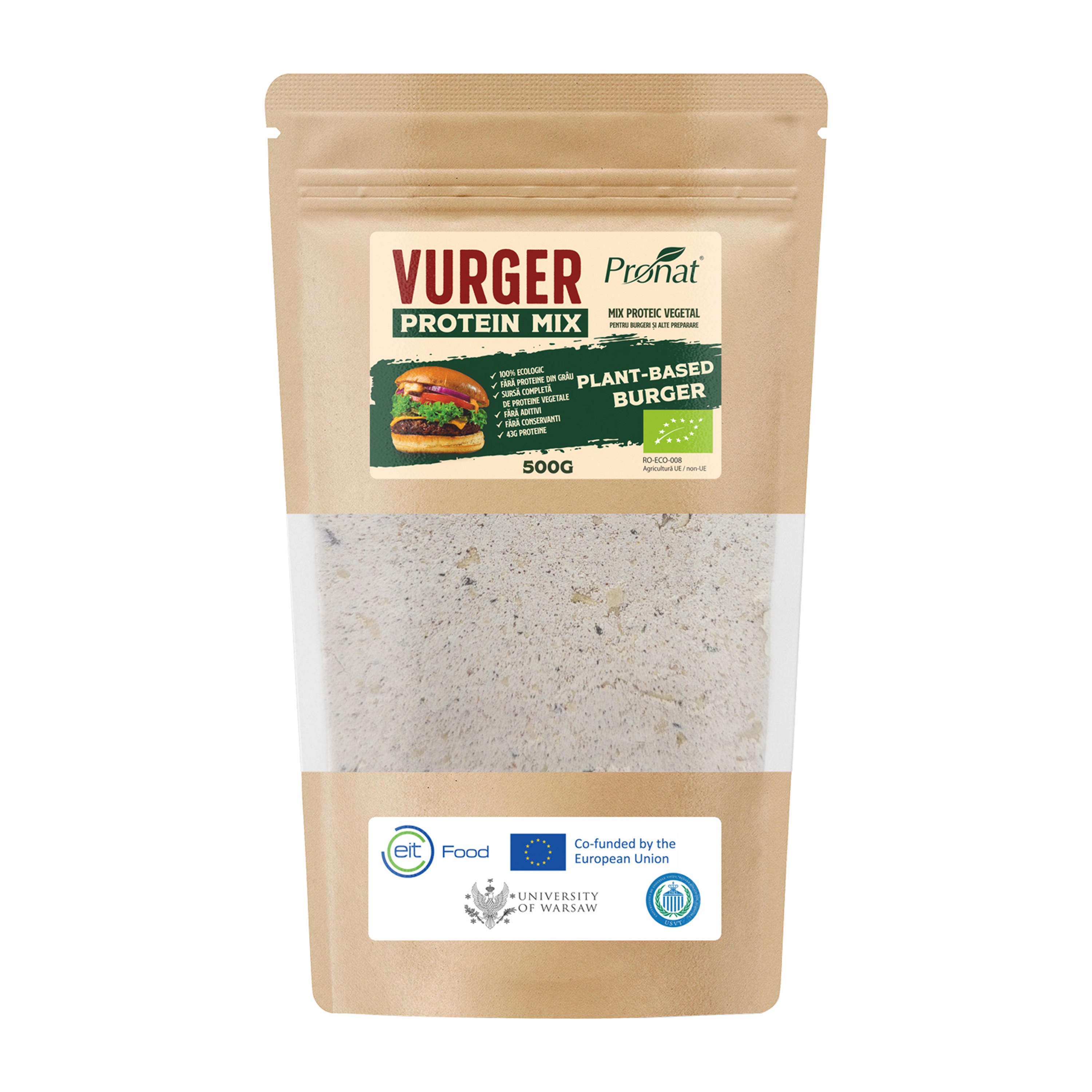 Oferte la Vurger - Mix proteic vegetal bio ideal pentru burgeri și alte preparate, 500g Pronat