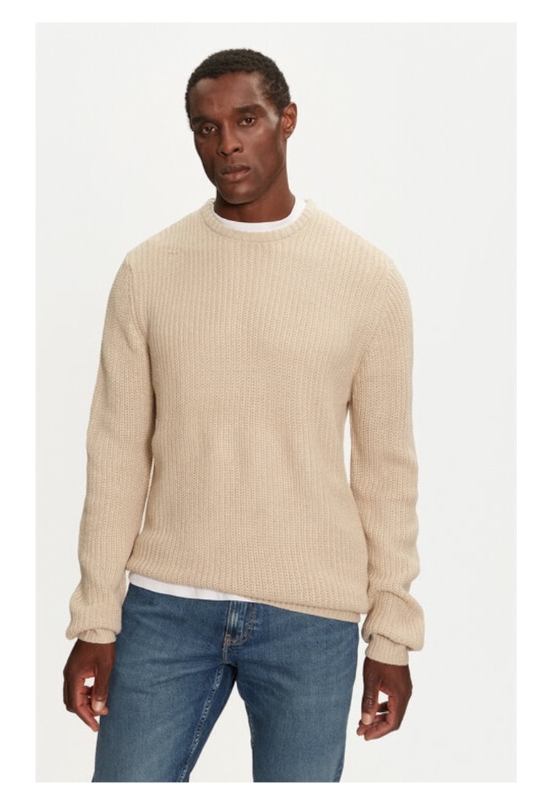 Pulover MK-230BINARY3 Bej Regular Fit - Acril - Bej