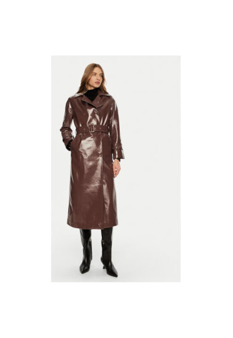 Trench dama - 304991226 - Piele ecologica - Maro - Maro