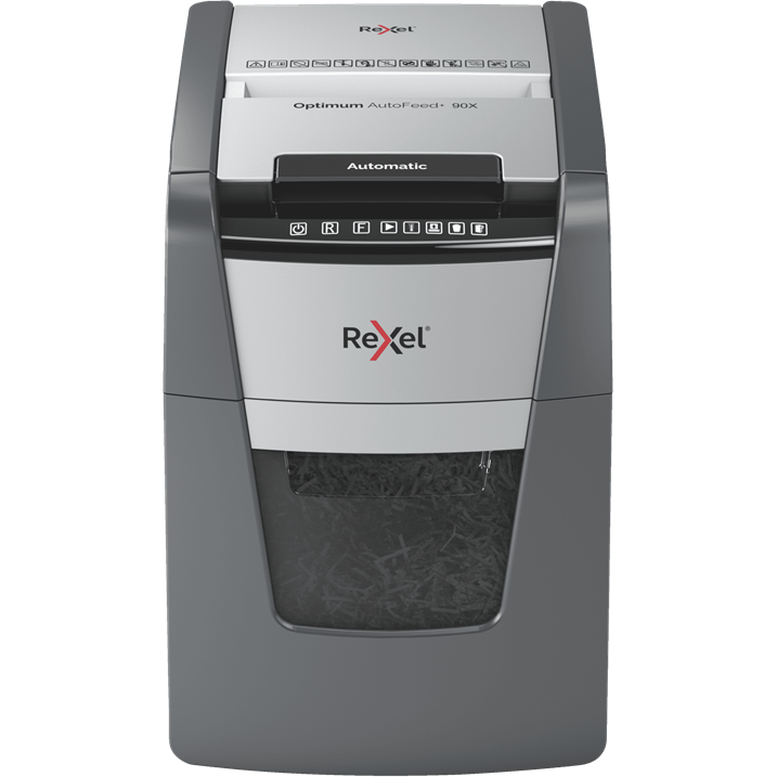 Oferte la Distrugator automat documente Optimum 90X  90 Coli P4 Cross-cut  Cos 34L Negru/Gri