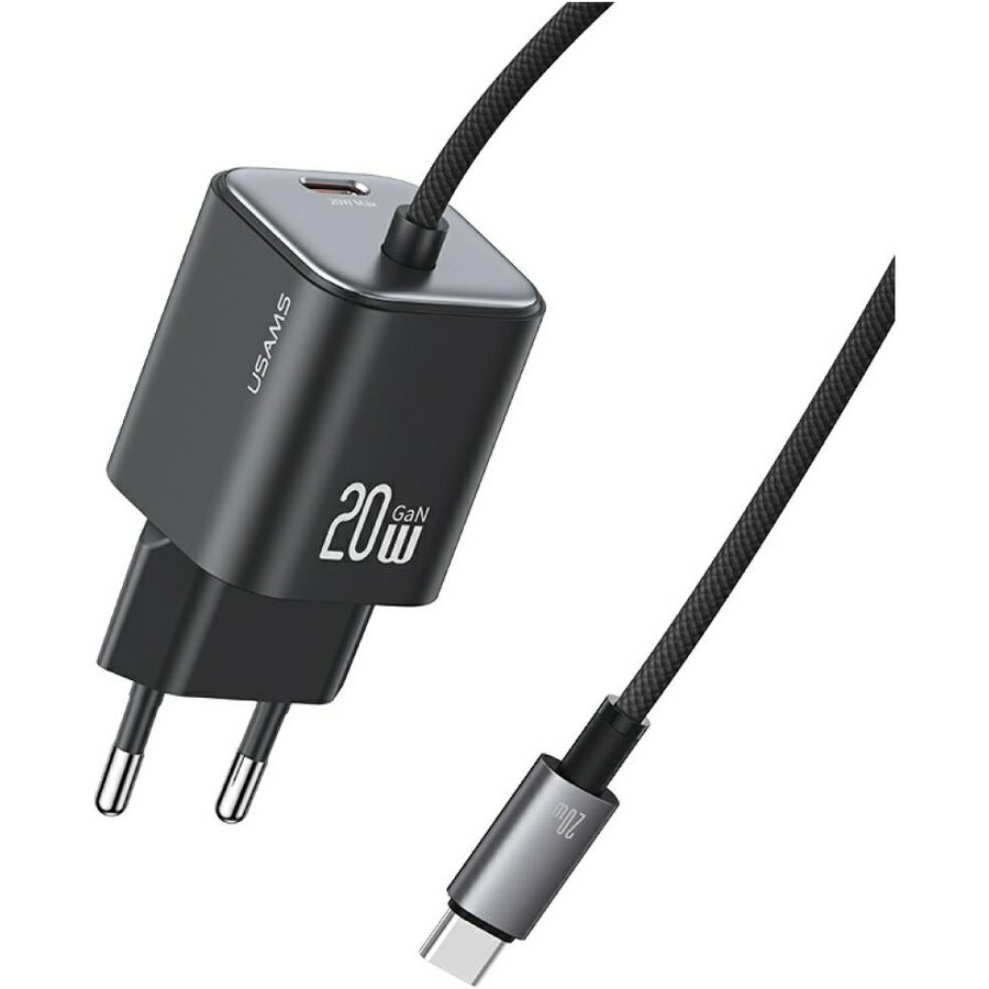 Oferte la Incarcator JC Mini, 20W, 3A, 1xUSB-C, 1x Cablu USB-C, Negru