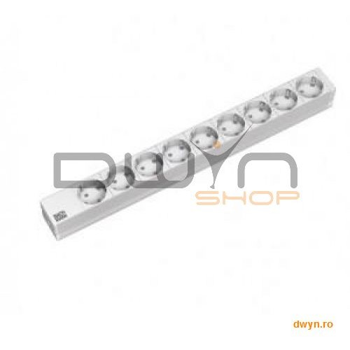 Oferte la Bachmann, PDU 9 prize Schuko, 1U, impamantare, FARA intrerupator, 2 metri, RAL 7035, Aluminiu