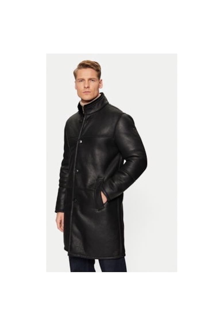 Cojoc barbati - 304193613 - Piele naturala - Negru - Negru