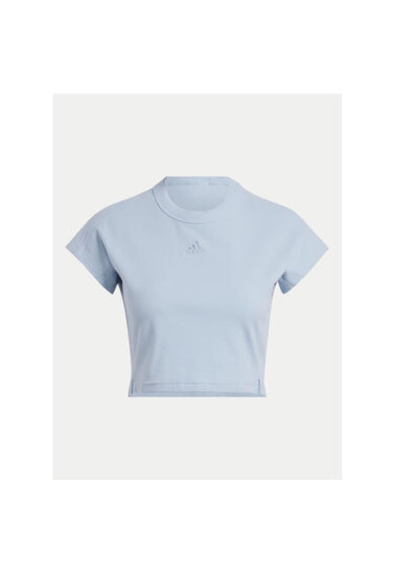 Tricou dama - 303899974 - Viscoza/Bumbac/Elastan - Albastru - Albastru