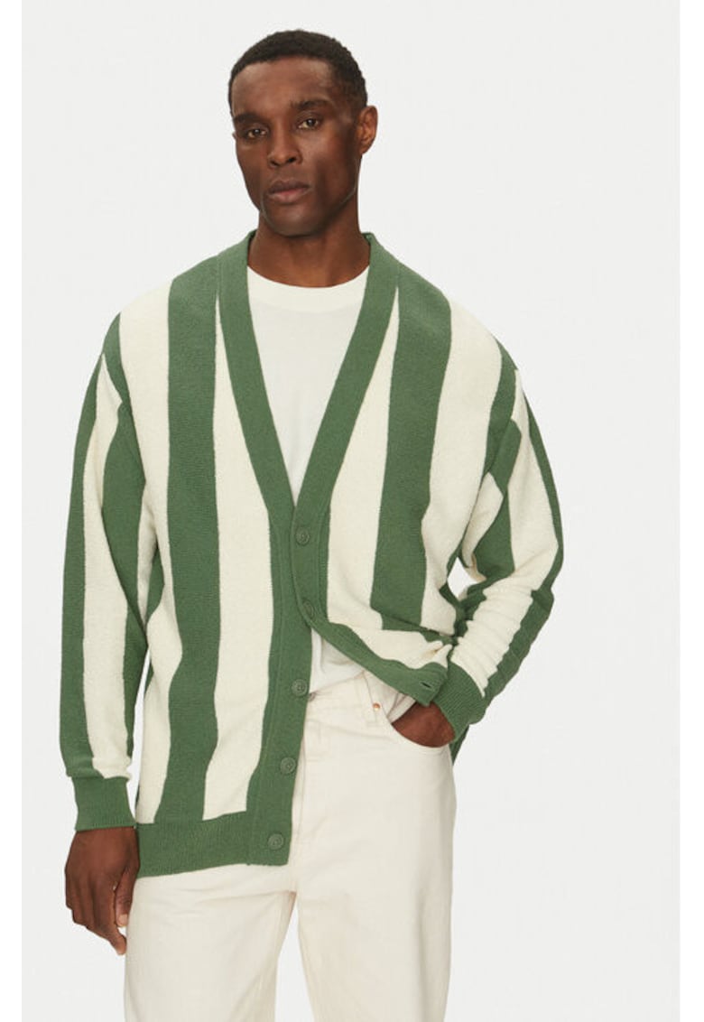 Cardigan barbati - 304779060 - Bumbac/Poliester - Verde - Verde