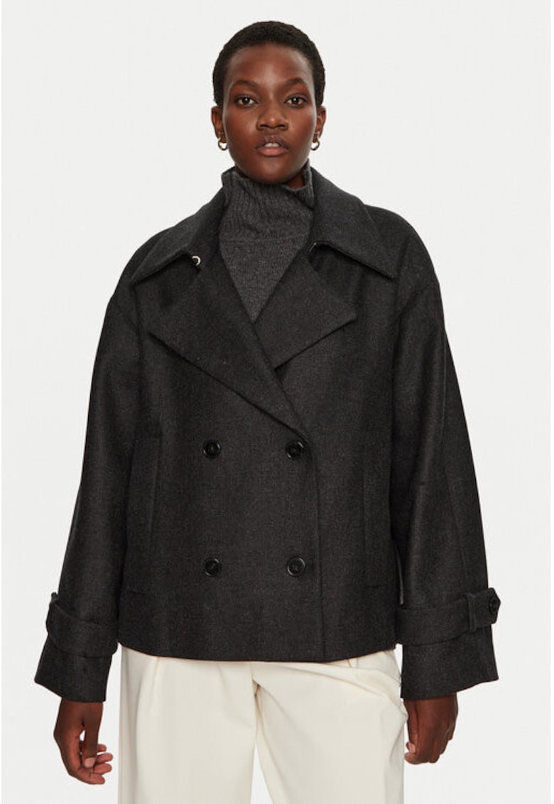 Palton dama - 304832857 - Lana/Poliamida - Gri - Gri