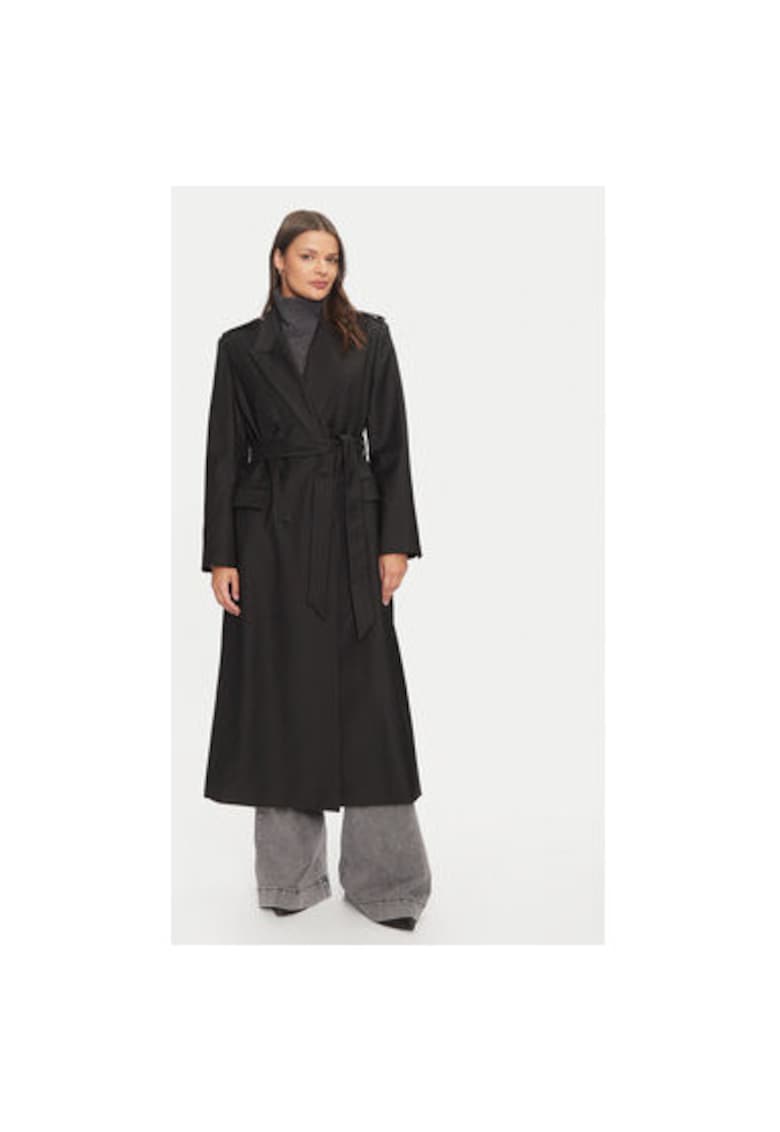 Oferte la Palton dama -  304209918 - Poliester reciclat/Lana - Negru - Negru
