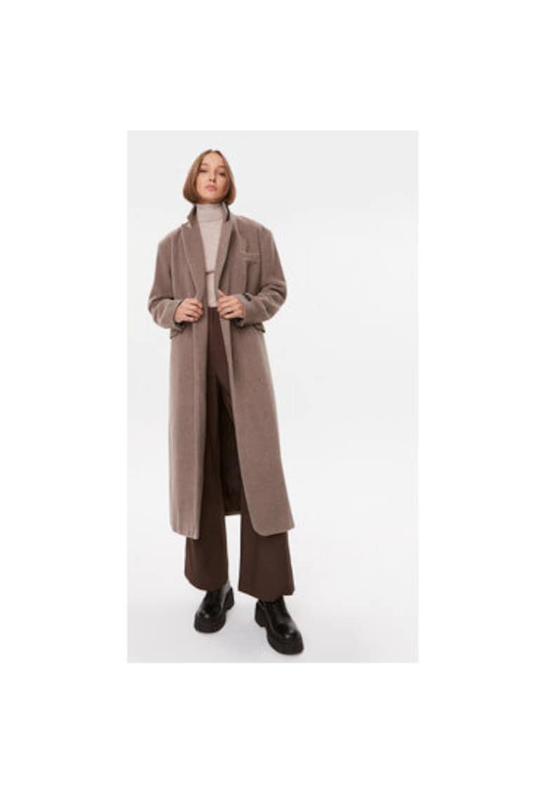 Palton dama - 302975327 - Lana/Poliester - Bej - Bej