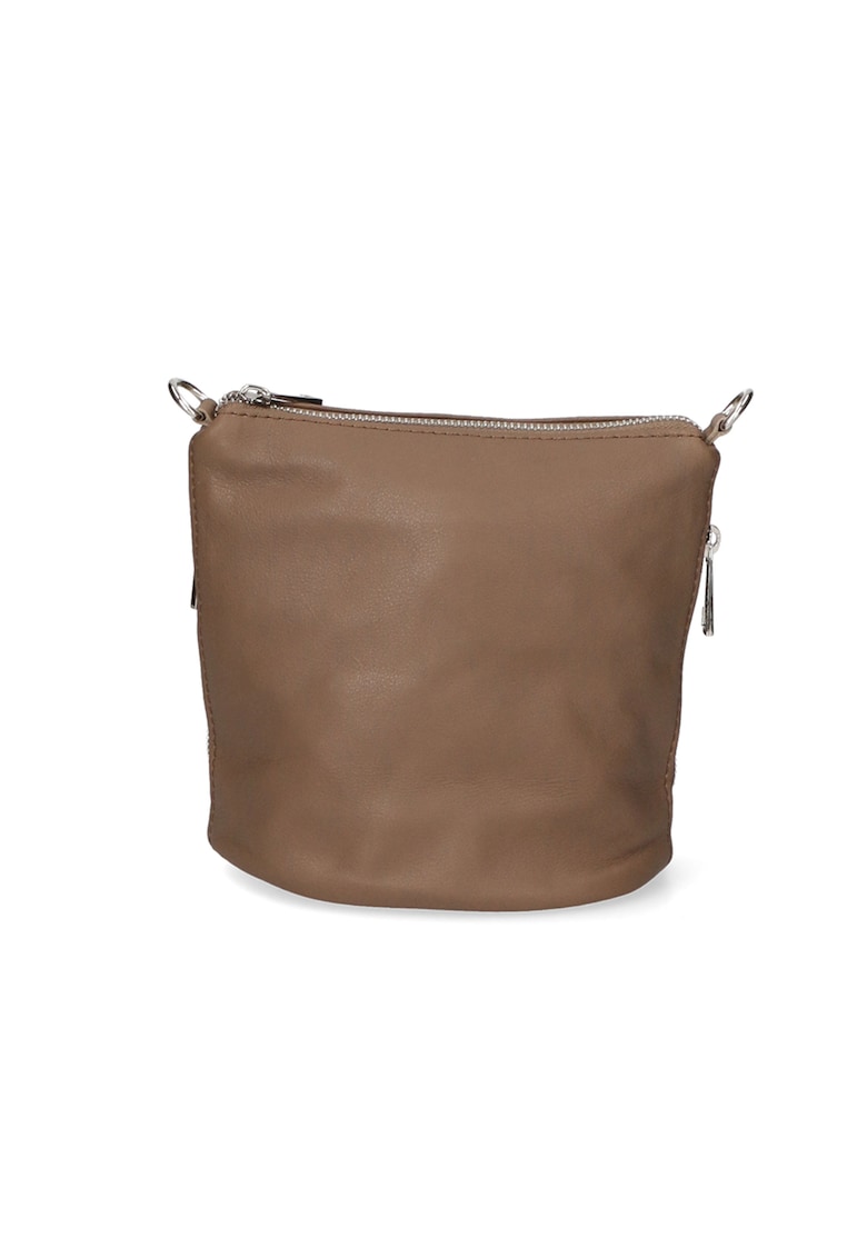 Oferte la Geanta crossbody de piele - Maro taupe
