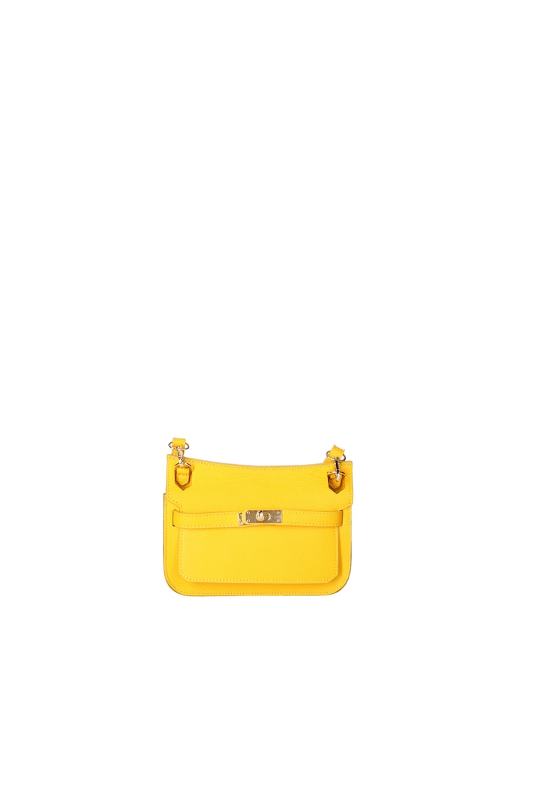 Oferte la Geanta crossbody de piele cu bareta detasabila - Galben