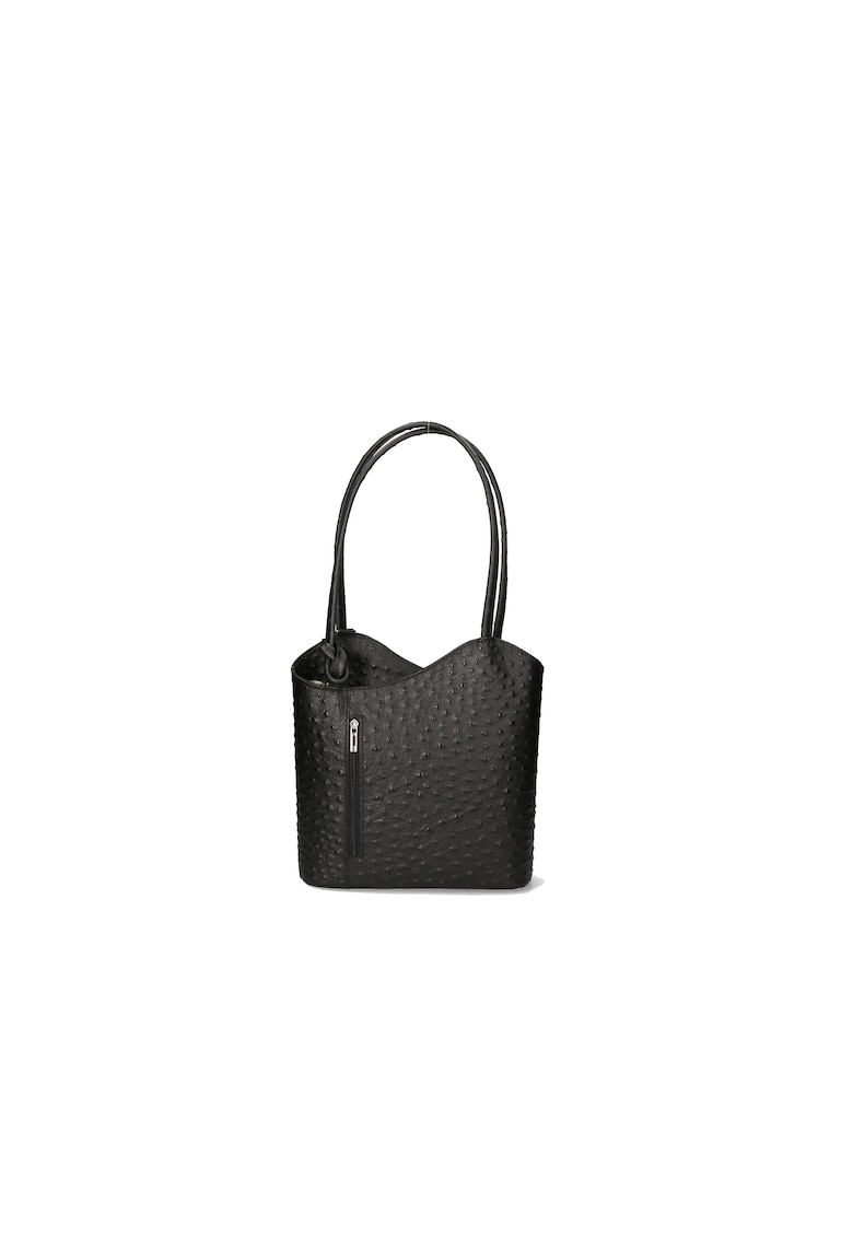 Oferte la Rucsac de piele cu imprimeu piele de strut - Negru