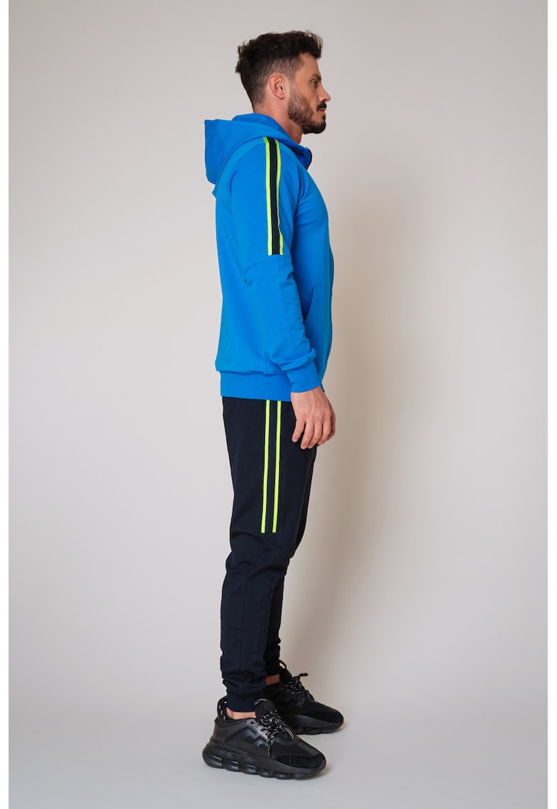 Oferte la Trening cu gluga si benzi contrastante Moon - Albastru royal/Bleumarin