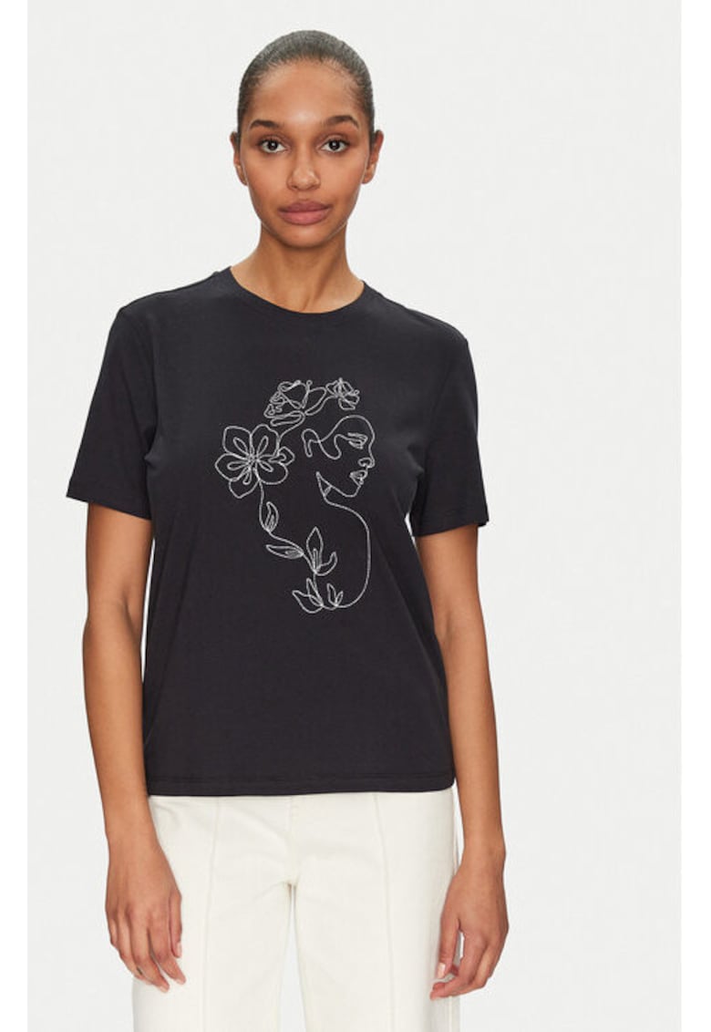 Tricou dama - 304932113 - Bumbac organic - Negru - Negru