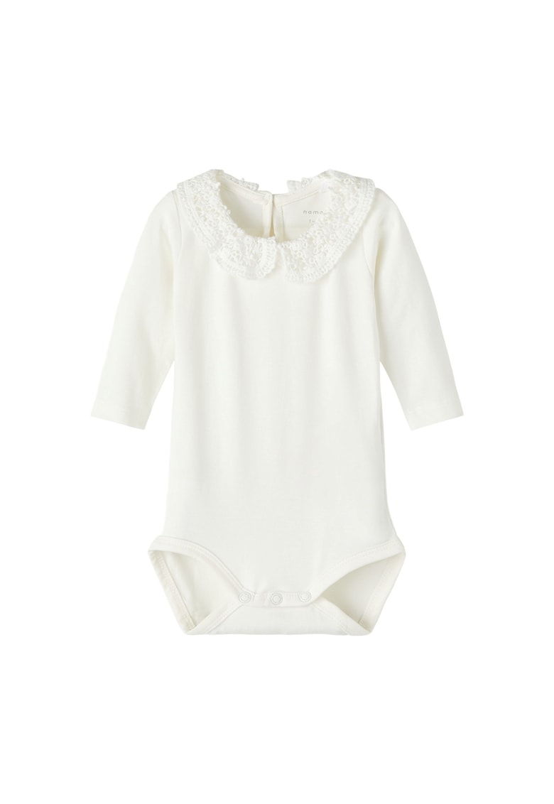 Oferte la Body alb cu guler brodat - Alb