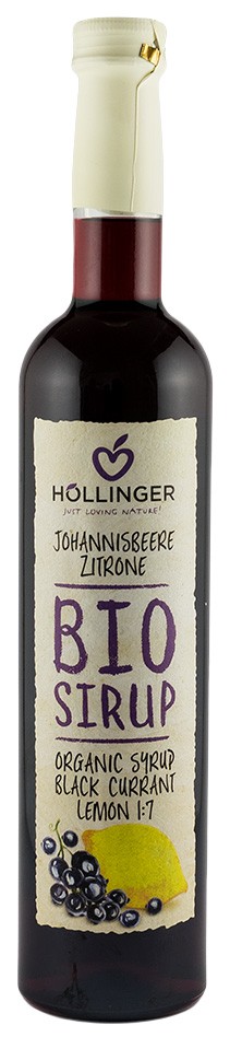 Sirop bio din coacaze negre cu lamaie, 500ml Hollinger